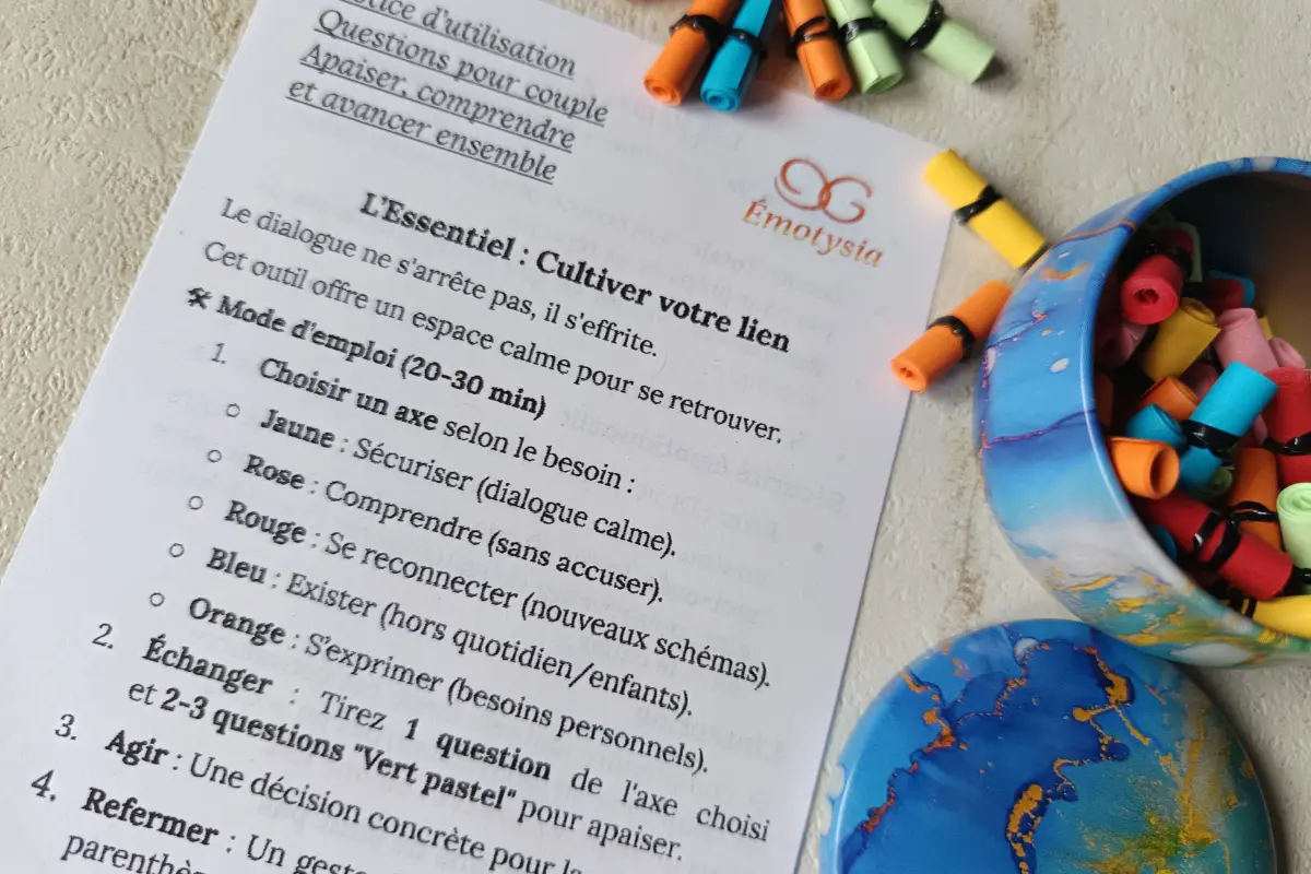 60 questions pour couple : apaiser, comprendre et avancer ensemble – Je souhaite apaiser la relation de couple