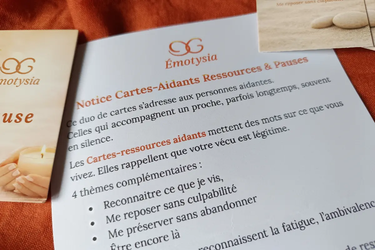 Cartes Aidants Familiaux : Ressources et pauses pour se préserver – Je vis un deuil, une perte ou un rôle d'aidant